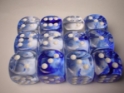 Chessex (27666): D6: 16mm: Nebula: Dark Blue/White 