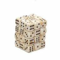 Chessex (27802): D6: 12mm: Ivory/Black Marbleized 