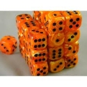 Chessex (27833): D6: 12mm: Vortex: Orange/Black 