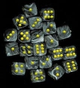 Chessex (27838): D6: 12mm: Vortex: Black/Yellow 