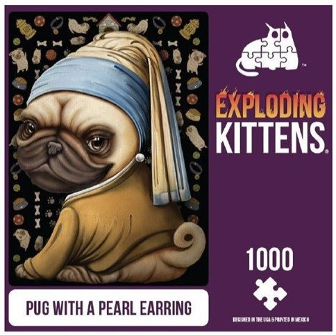 500 Piece Puzzle: Pug with a Pearl Earing 