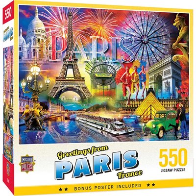 550 Piece Puzzle: Greetings from Paris 