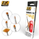 AK-Interactive Brushes: SURVIVAL- WEATHERING BRUSH SET 
