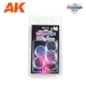 AK Interactive: Plastic Wargame Bases: Clear Hollow Base 25mm (10 Units) 