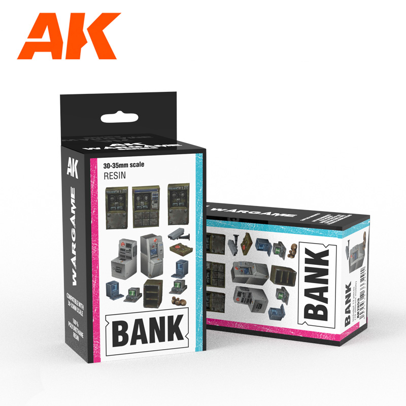 AK Interactive: Wargame Set 100% Polyurethane Resin Compatible With 30-35MM Scale: Bank 