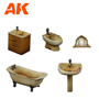 AK Interactive: Wargame Set 100% Polyurethane Resin Compatible With 30-35MM Scale: Bathroom - AK-1354 [8435568333307]