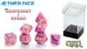 Aether Dice: 7 Piece Set: RASPBERRY AND CREAM 