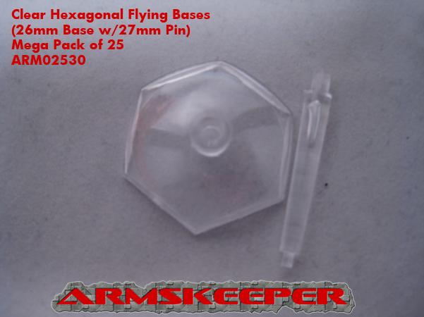 WARHAMMER HEXAGONAL CLEAR FLYING BASES x 5