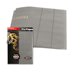 BCW: Side Loading 18-Pocket Pro Pages - Gray 