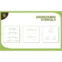 Bandua Wargames: Stencil- Stars Numbers & Skulls 