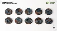 Battle Ready Bases: Spaceship Corridor Round 25mm (x10) 