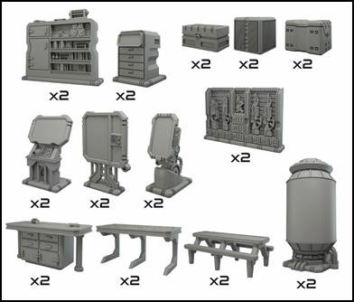 Mantic Games 28mm Terrain Crate Starship Doors for sale online