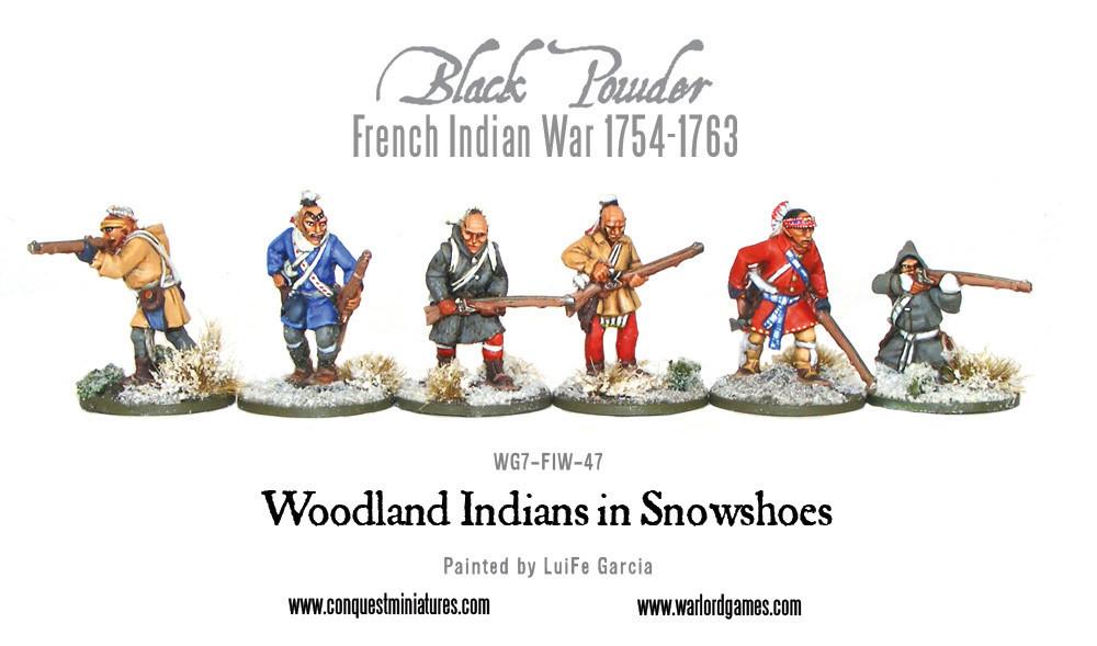 Black Powder: French Indian War 1754-1763: Woodland Indians in snowshoes 
