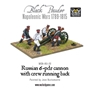 Black Powder Napoleonic Wars: Russian 6 pdr cannon 1809-1815 with crew running back - WGN-RU-30