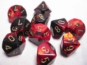 Chessex (26633): D6: 16mm: Gemini: Black Red/Gold 