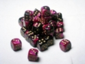 Chessex (26840): D6: 12mm: Gemini: Black Purple/Gold 