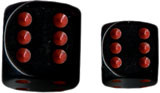 Chessex (25818): D6: 12mm: Opaque: Black/Red 