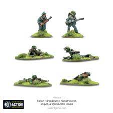 Bolt Action (2nd Edition): Italian: Paracadutisti flamethrower, sniper & light mortar teams 