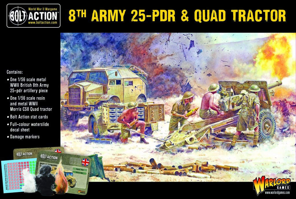 Bolt Action: British: 8th Army 25 Pounder, Quad and Limber 