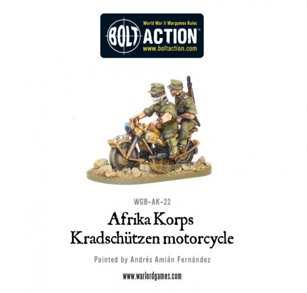 Bolt Action: German: Afrika Korps Kradschutzen Motorcycle 