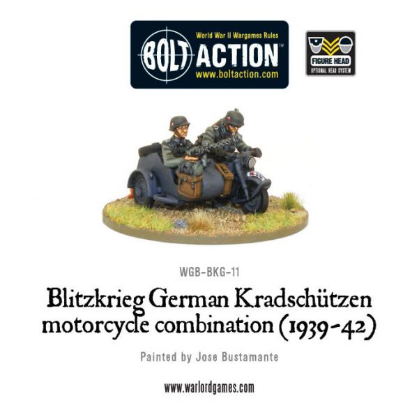 Bolt Action: German: Blitzkrieg! German Kradschutzen motorcycle combination (1939-42) 