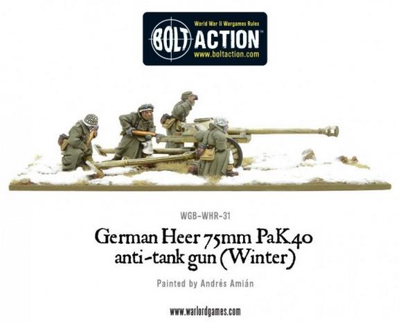 Bolt Action: German: Heer 75mm Pak 40 anti-tank gun (Winter) 