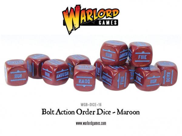 Bolt Action: Orders Dice - Maroon (New Style) 