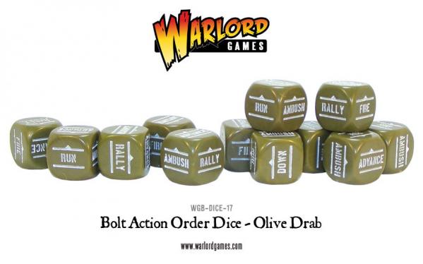 Bolt Action: Orders Dice - Olive (New Style) 