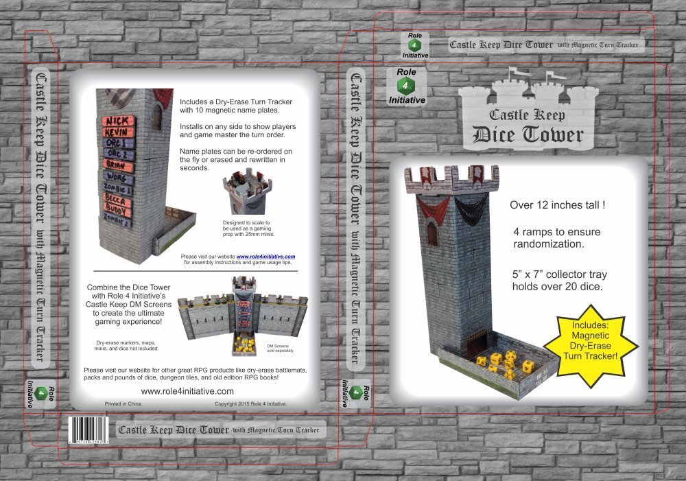 CASTLE KEEP DICE TOWER WITH MAGNETIC TURN TRACKER  