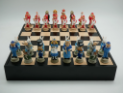 CHESS SET: Alice in Wonderland: Black Maple Chest 