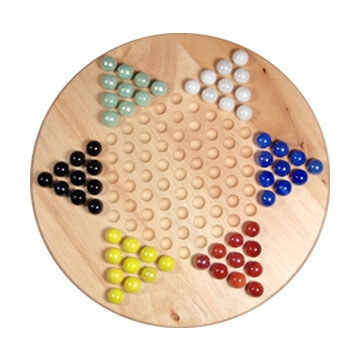 CHINESE CHECKERS: 11.5" WOODEN 