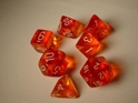 Chessex (23003): Polyhedral 7-Die Set: Translucent: Orange/White 