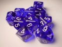 Chessex (23206): D10: Translucent: Blue/White 