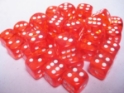 Chessex (23803): D6: 12mm: Translucent: Orange/White 