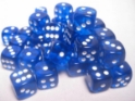 Chessex (23806): D6: 12mm: Translucent: Blue/White 