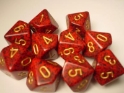 Chessex (25134): D10: Speckled: Golden Strawberry 