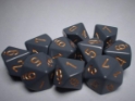 Chessex (25220): D10: Opaque: Dark Grey/Copper 