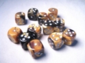 Chessex (26651): D6: 16mm: Gemini #6: Black-Gold/Silver 