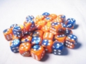 Chessex (26852): D6: 12mm: Gemini #6: Blue-Orange/White 