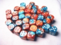 Chessex (26853): D6: 12mm: Gemini #6: Copper-Teal/Silver 