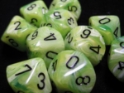 Chessex (27230): D10: Vortex: Bright Green/Black 