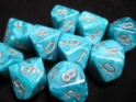 Chessex (27239): D10: Vortex: Teal/Gold 