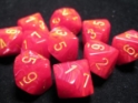 Chessex (27244): D10: Vortex: Red/Yellow 