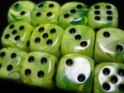 Chessex (27630): D6: 16mm: Vortex: Bright Green/ Black 