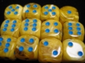 Chessex (27632): D6: 16mm: Vortex: Yellow/ Blue 