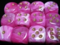 Chessex (27654): D6: 16mm: Vortex: Pink/ Gold 