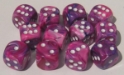 Chessex (27657): D6: 16mm: Festive: Violet/White 