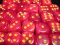 Chessex (27844): D6: 12mm: Vortex: Red/ Yellow 