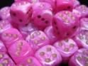Chessex (27854): D6: 12mm: Vortex: Pink/ Gold 