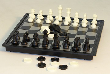 COMBO SET: MAGNETIC CHESS AND CHECKERS 10" 